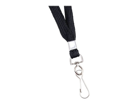 Advantus Deluxe Lanyards, Black, 24/Box