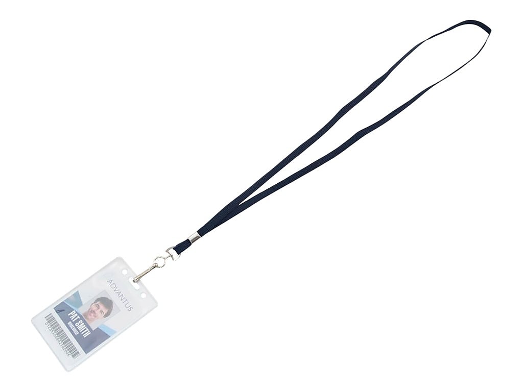 Advantus Deluxe Lanyards, Blue, 24/Box