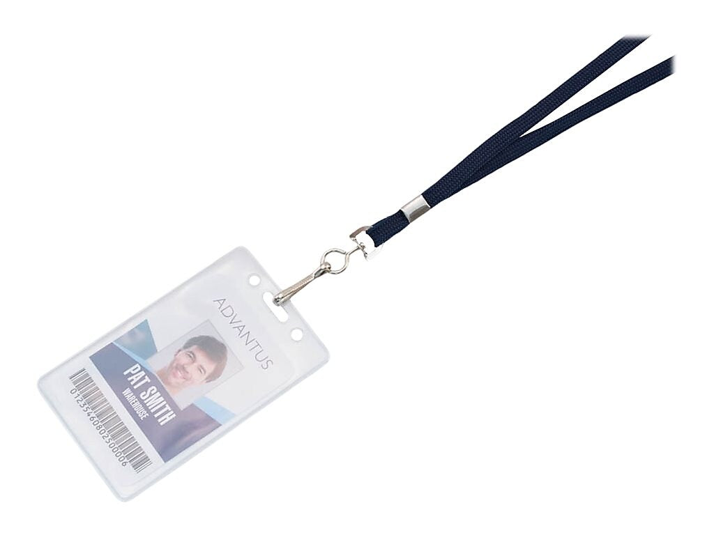 Advantus Deluxe Lanyards, Blue, 24/Box