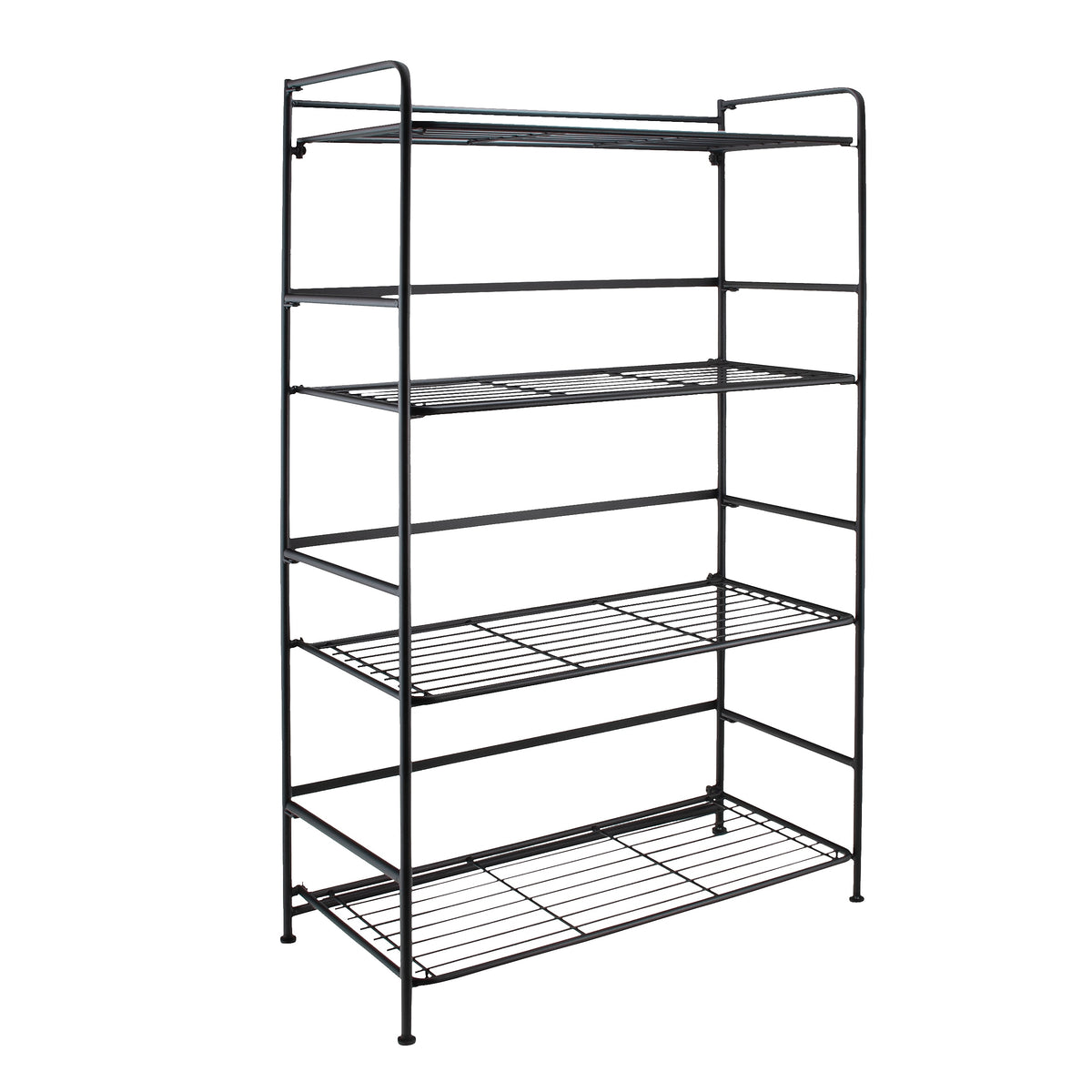 Advantus FlipShelf 4-Shelf Metal Unit, 26.5"W, Black