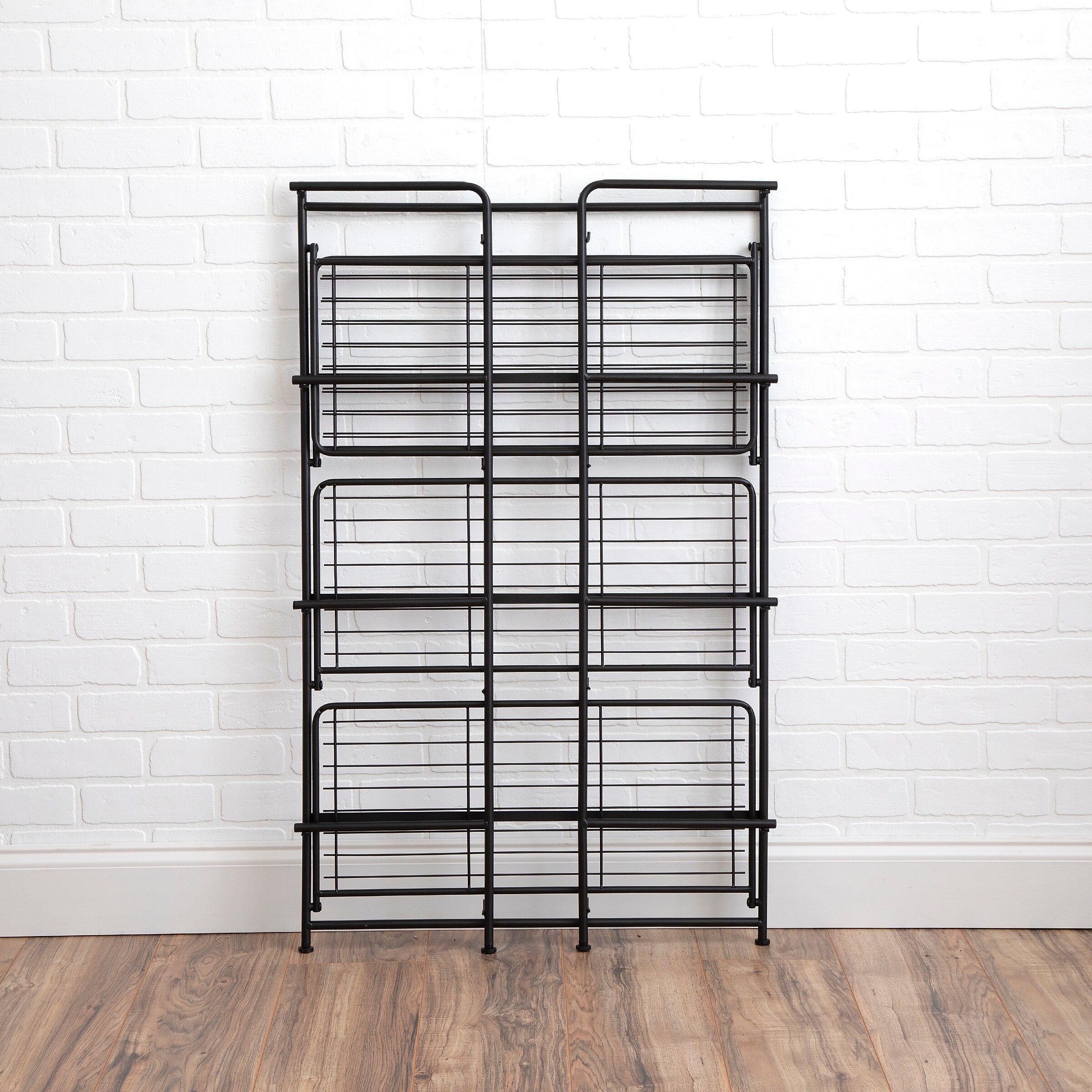 Advantus FlipShelf 4-Shelf Metal Unit, 26.5"W, Black