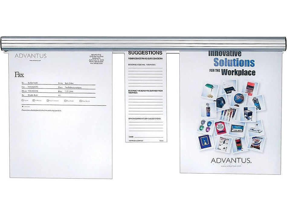 Advantus Grip-A-Strip Display Rail, 96"L x 1.5"H