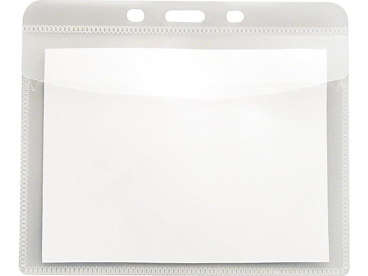 Advantus ID Badge Holders, Clear, 50/Pack