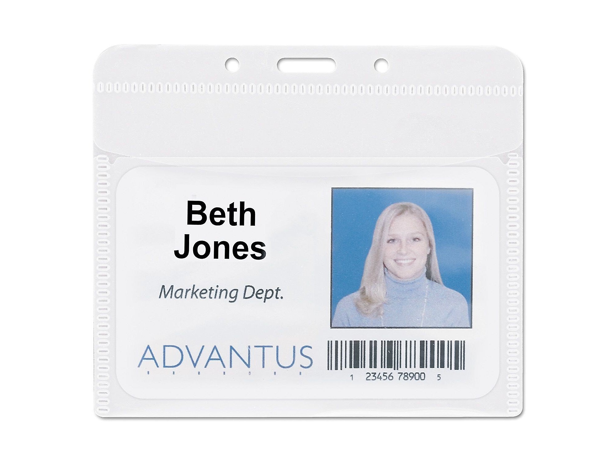 Advantus ID Badge Holders, Clear, 50/Pack