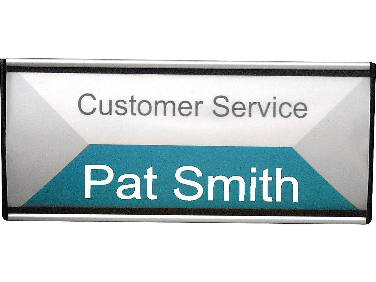 Advantus People Pointer Wall/Door Aluminum/Plastic Sign, Black/Silver