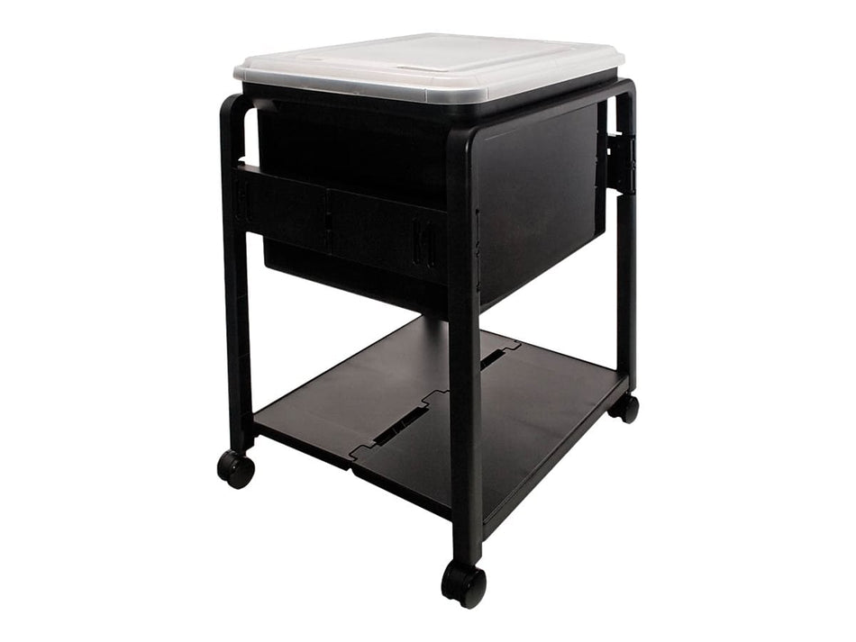 Advantus Plastic/Poly Mobile File Cart with Swivel Wheels, Black