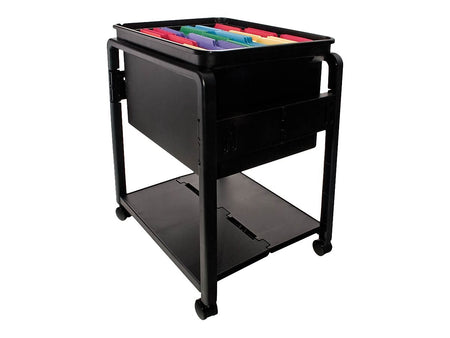 Advantus Plastic/Poly Mobile File Cart with Swivel Wheels, Black