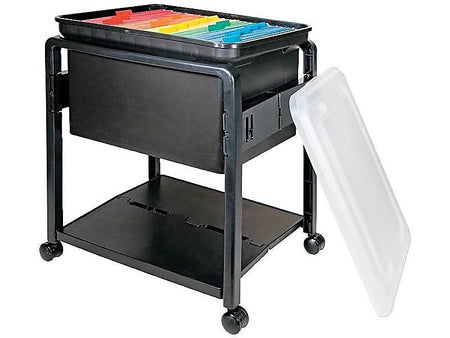 Advantus Plastic/Poly Mobile File Cart with Swivel Wheels, Black