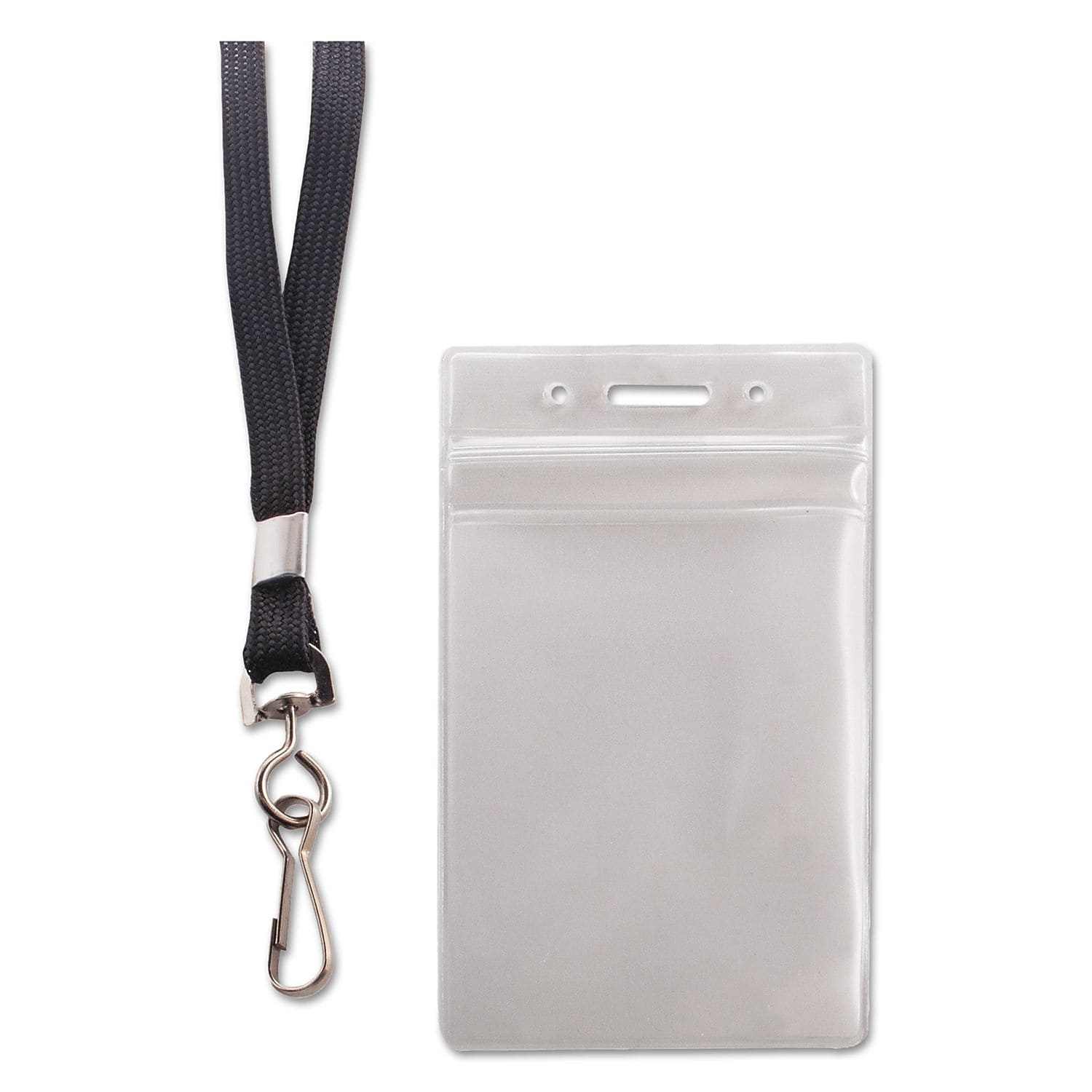 Advantus Resealable Id Badge Holder with Lanyard, 2 5/8