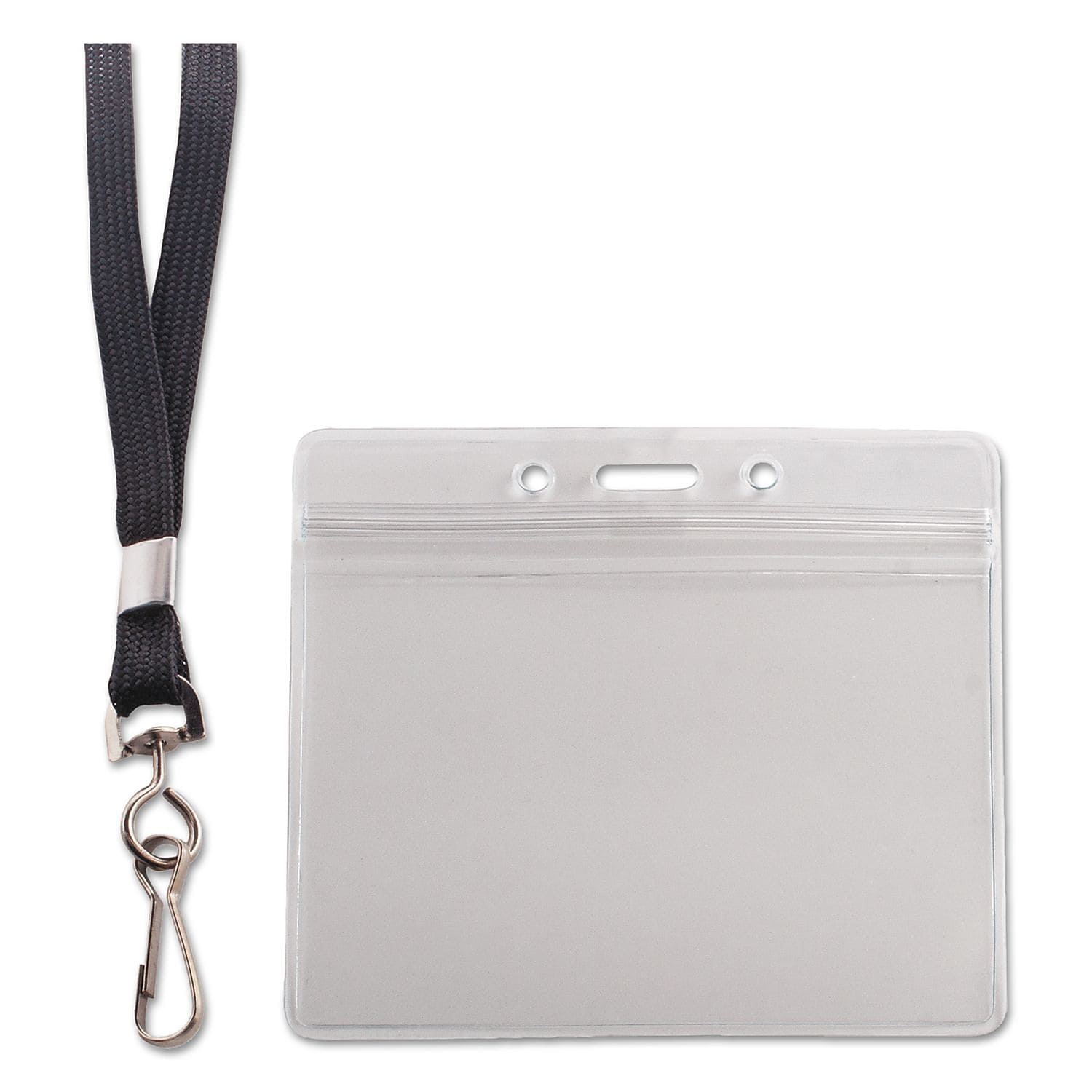 Advantus Resealable Id Badge Holder with Lanyard, Horizontal, 3 3/4