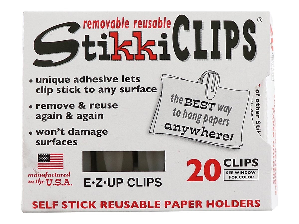 Advantus StikkiClips Small Spring Clips, 20/Pack