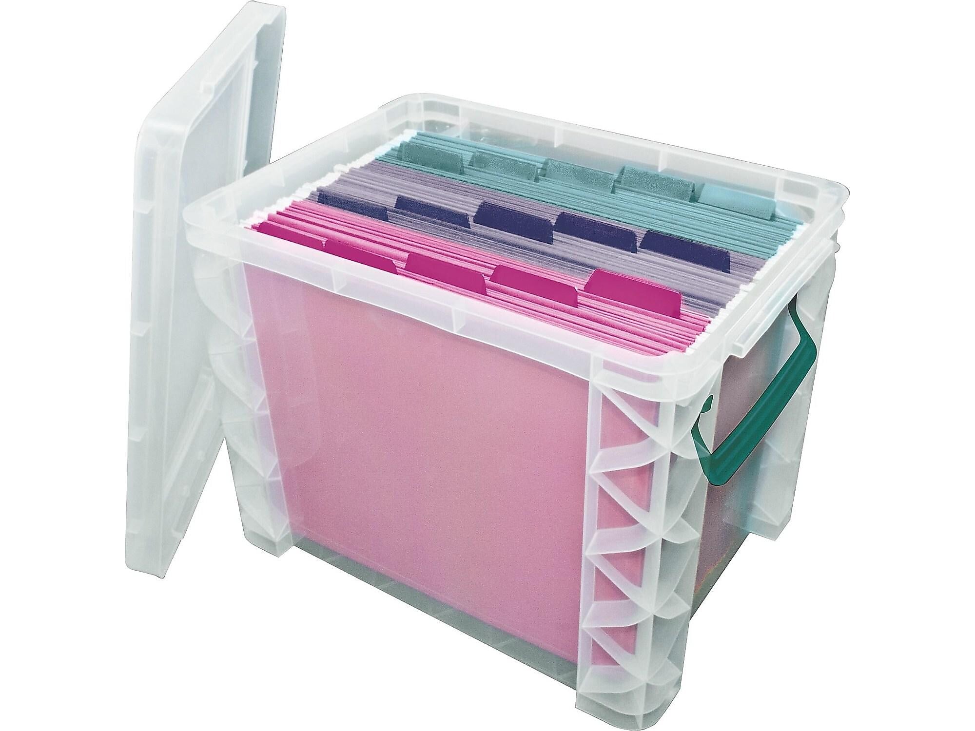 Advantus Super Stacker File Box, Letter Size, Clear