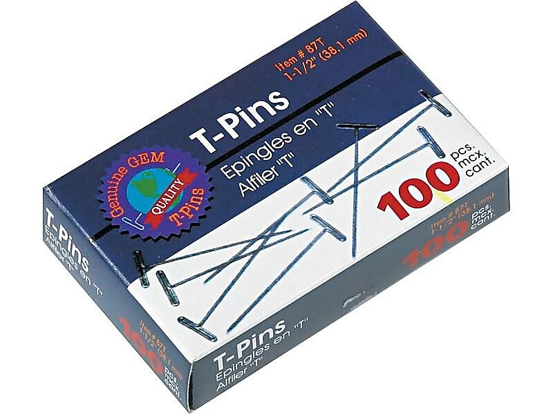 Advantus T Pins, Silver, 1.5
