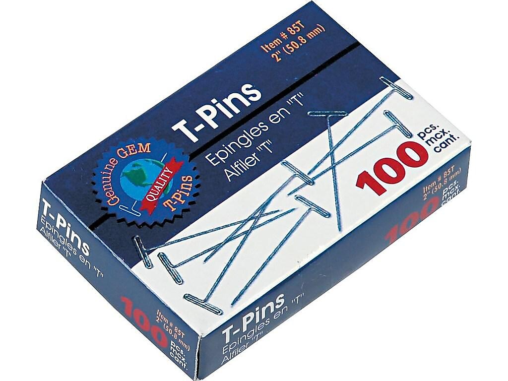Advantus T Pins, Silver, 2