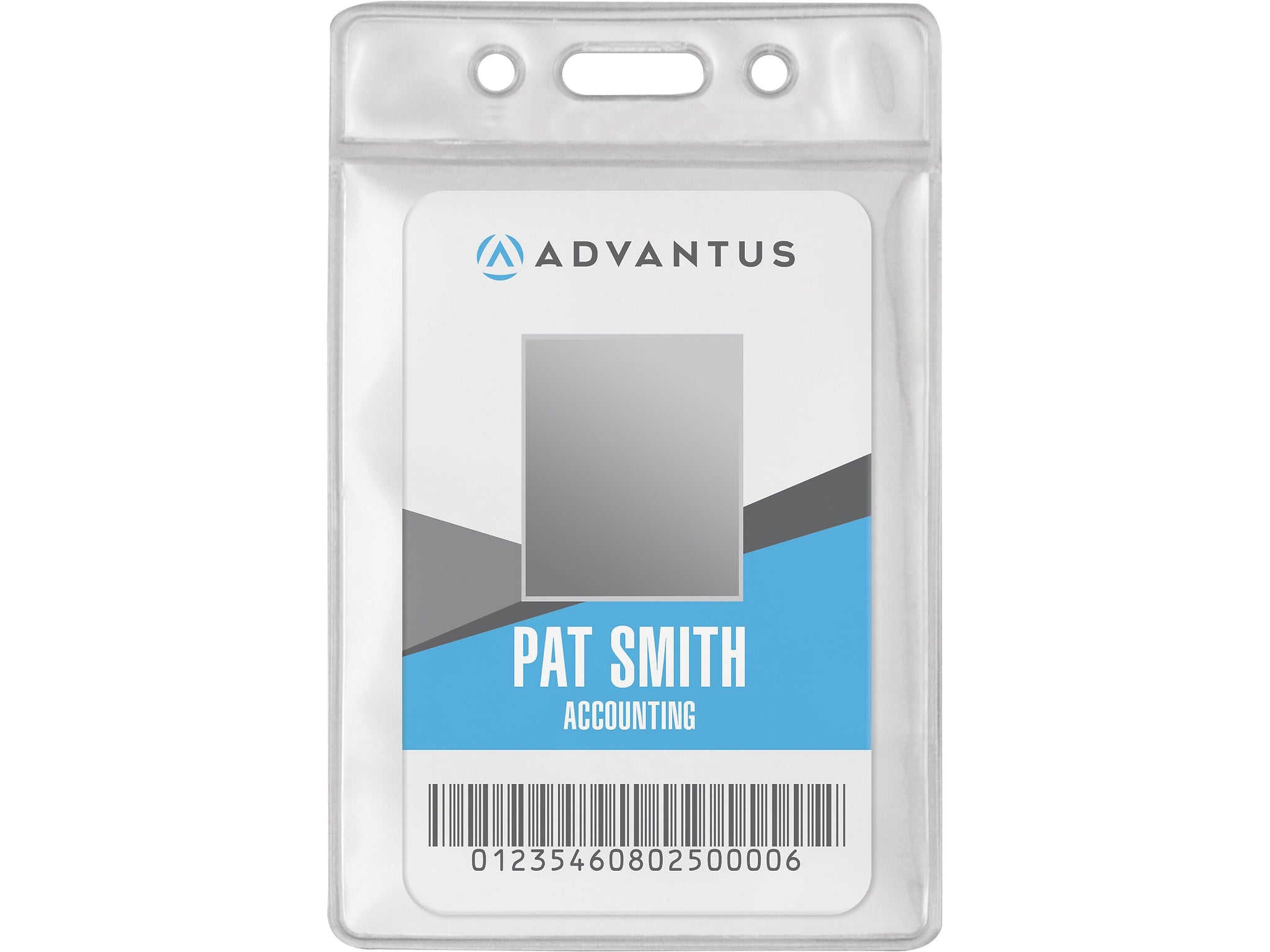 Advantus Vertical Badge Holder, Clear, 50/Pack