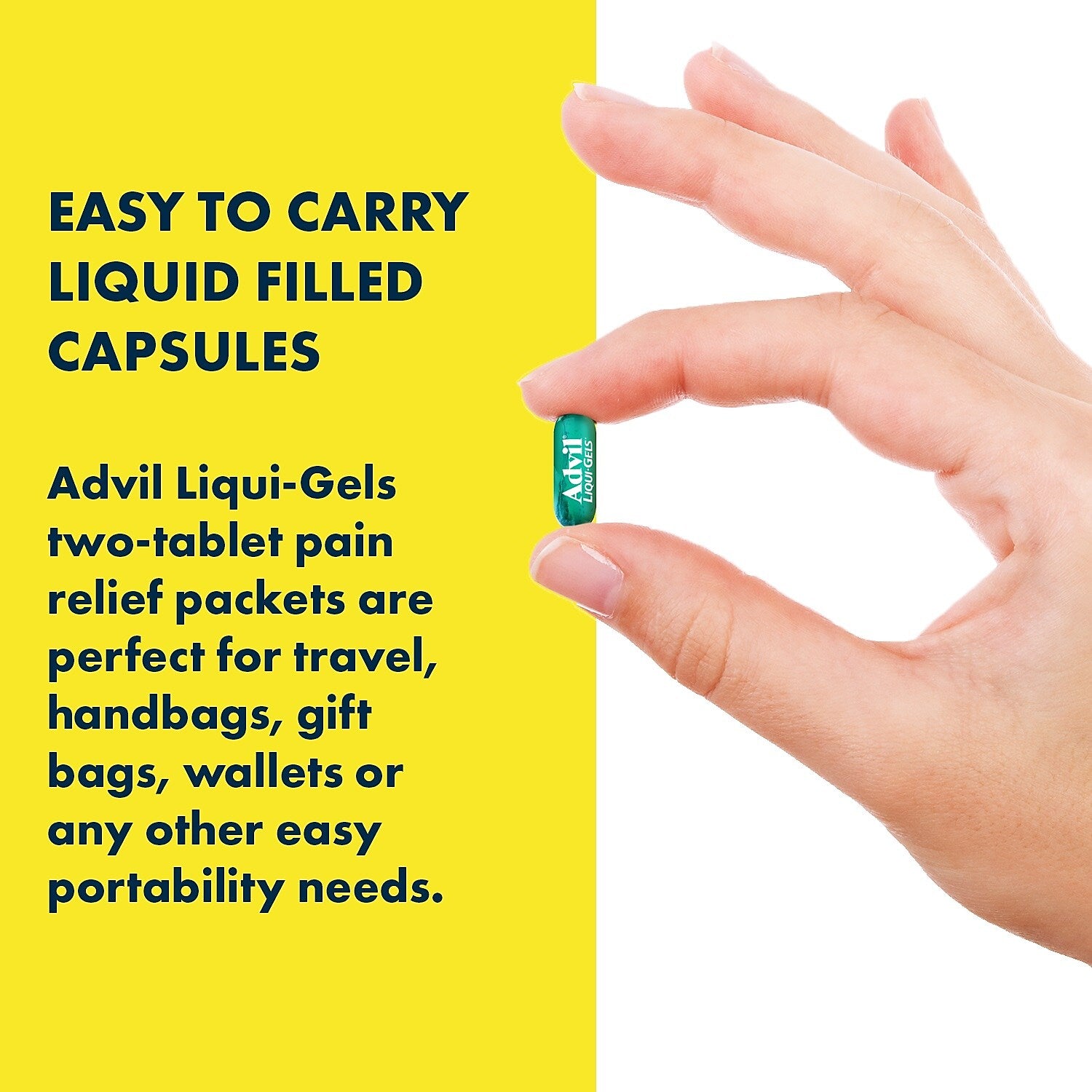 Advil Liqui-Gels Pain Reliever/Fever Reducer, Solubilized Ibuprofen 200mg, 2/Packet, 50 Packets/Box