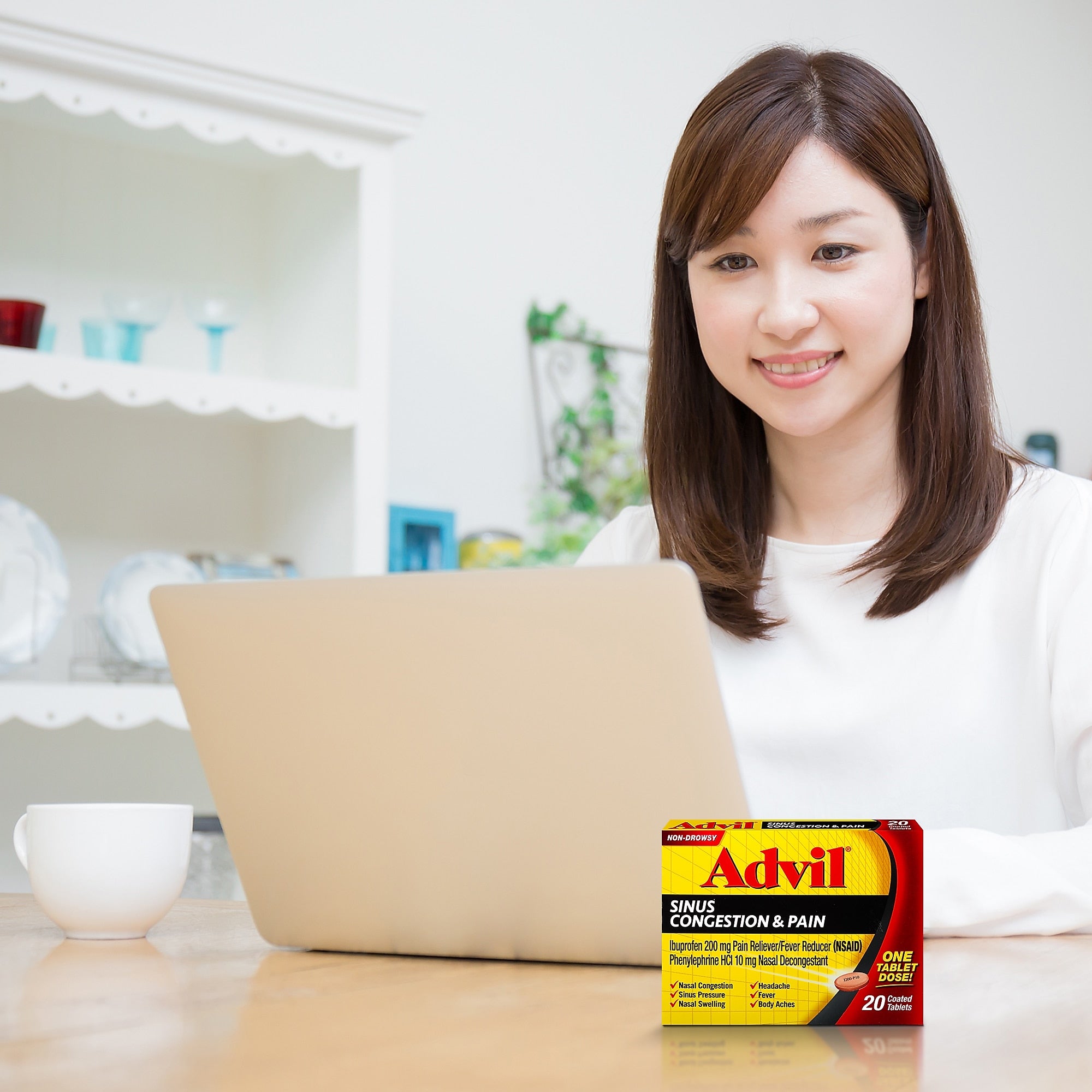 Advil® Sinus Congestion & Pain Relief, Pain & Fever Reducer, 1/Pack, 50/Box
