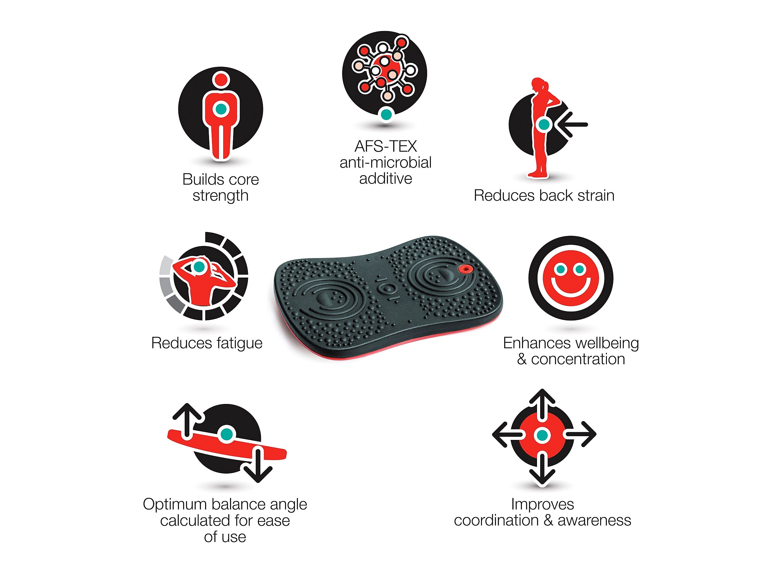 AFS-TEX Midnight Black Active Balance Board, 300 Lbs. Capacity