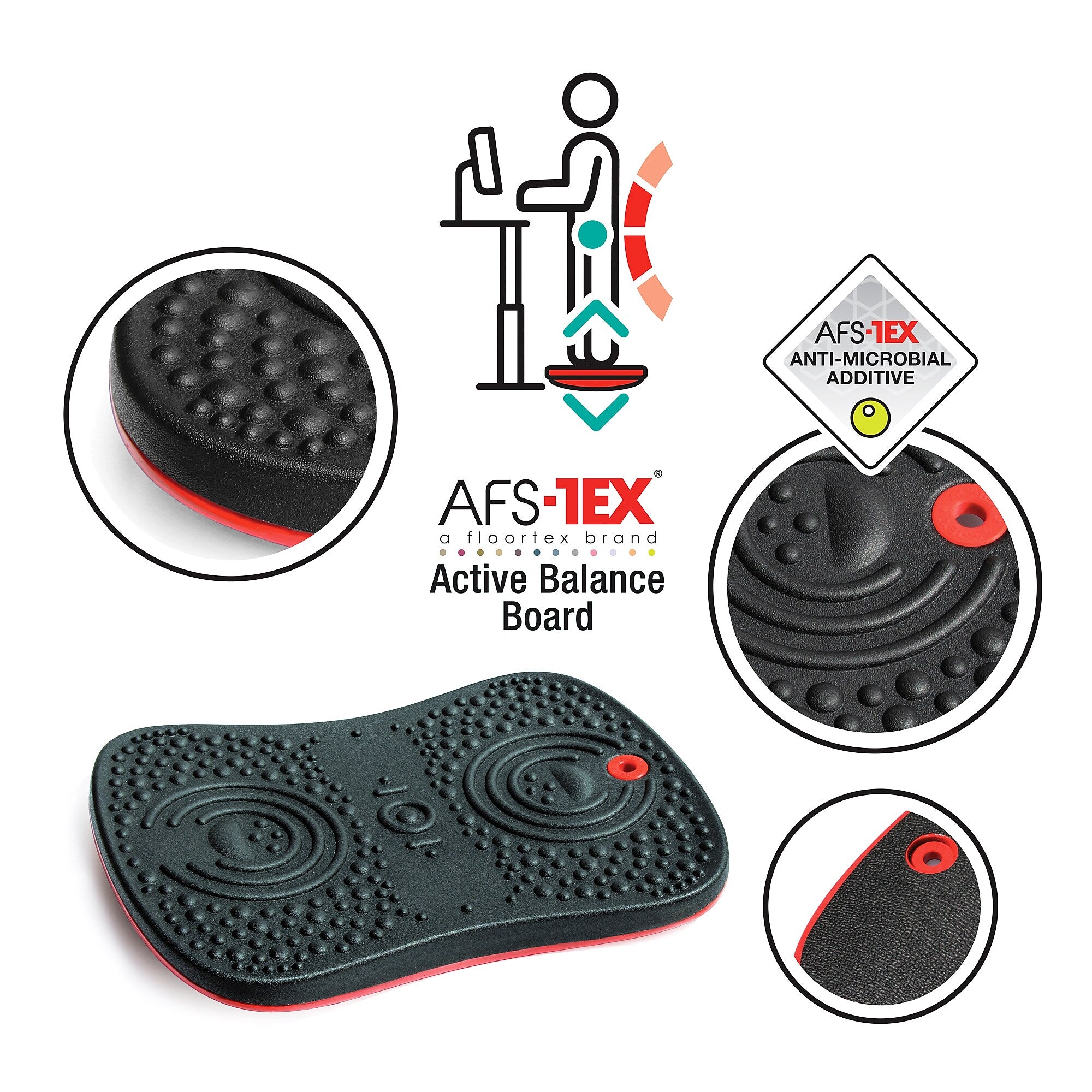 AFS-TEX Midnight Black Active Balance Board, 300 Lbs. Capacity