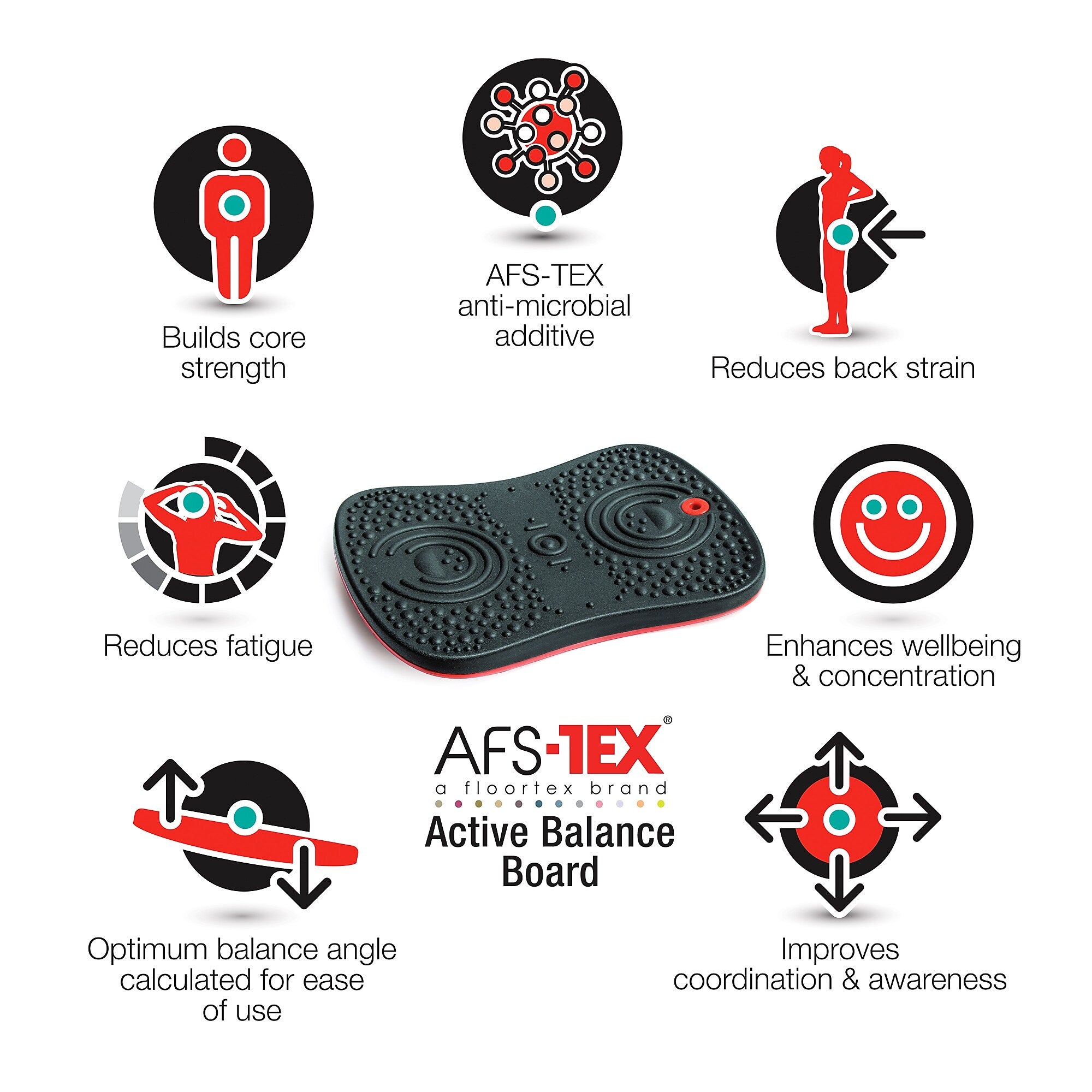 AFS-TEX Midnight Black Active Balance Board, 300 Lbs. Capacity