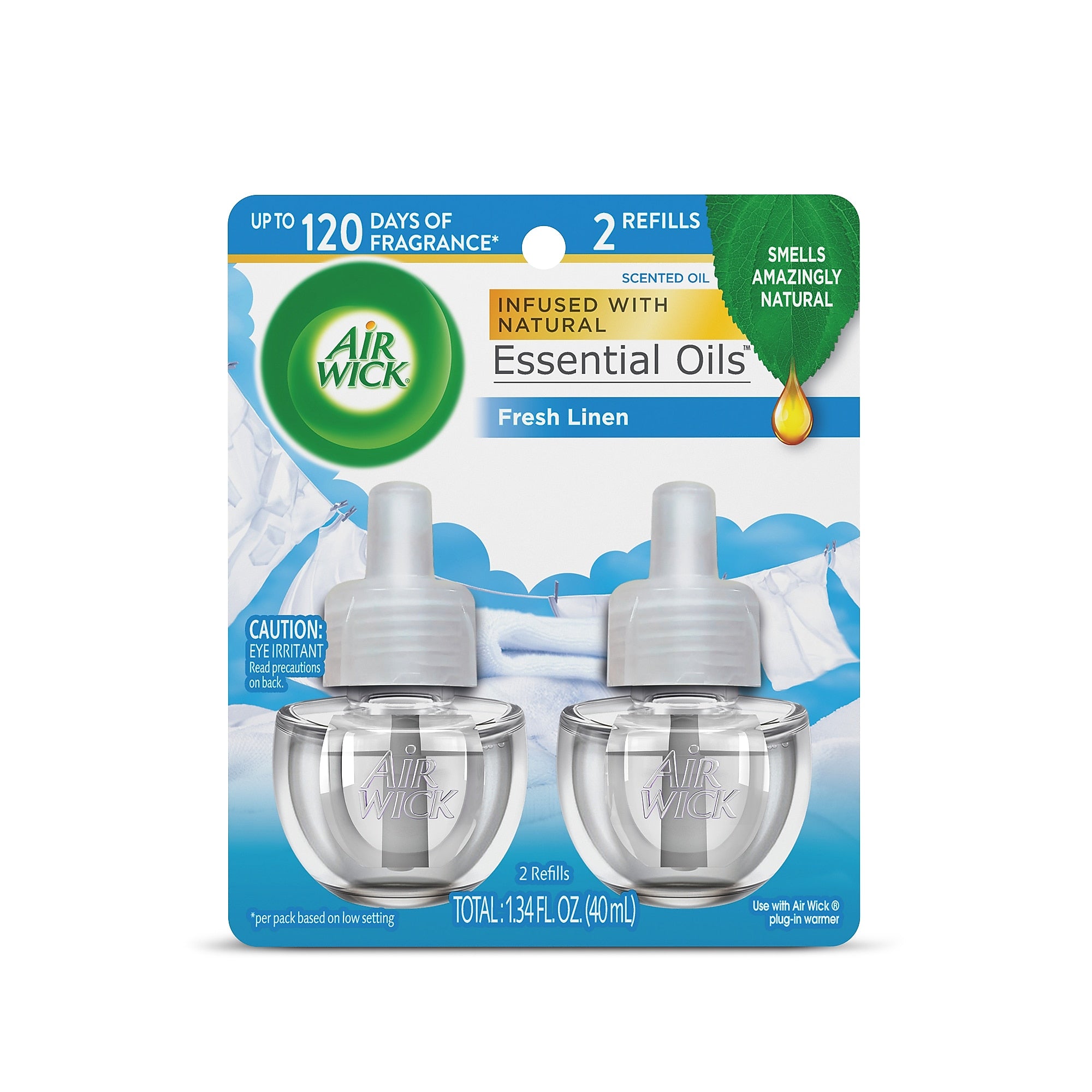 Air Wick Essential Oil Refills, Snuggle Fresh Linen, 0.67 oz., 2/Pack