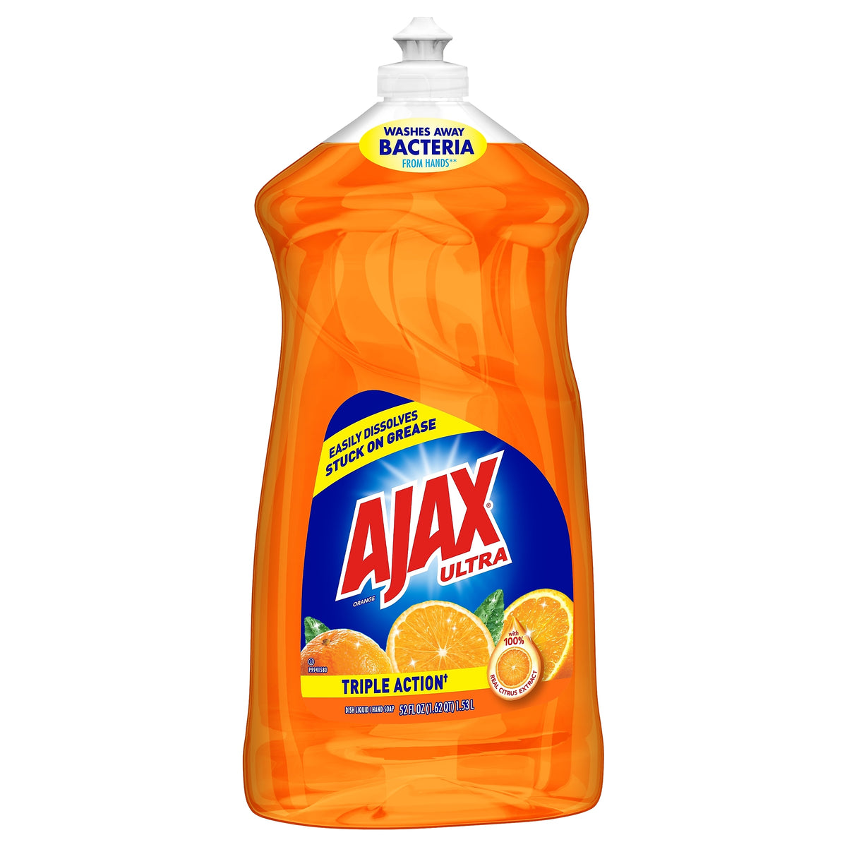 Ajax Triple Action Liquid Dish Soap, Orange, 52 oz., 6/Carton