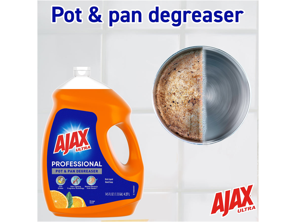 Ajax Ultra Professional Antibacterial Pot & Pan Dish Soap, Orange Scent, 145 fl. oz.