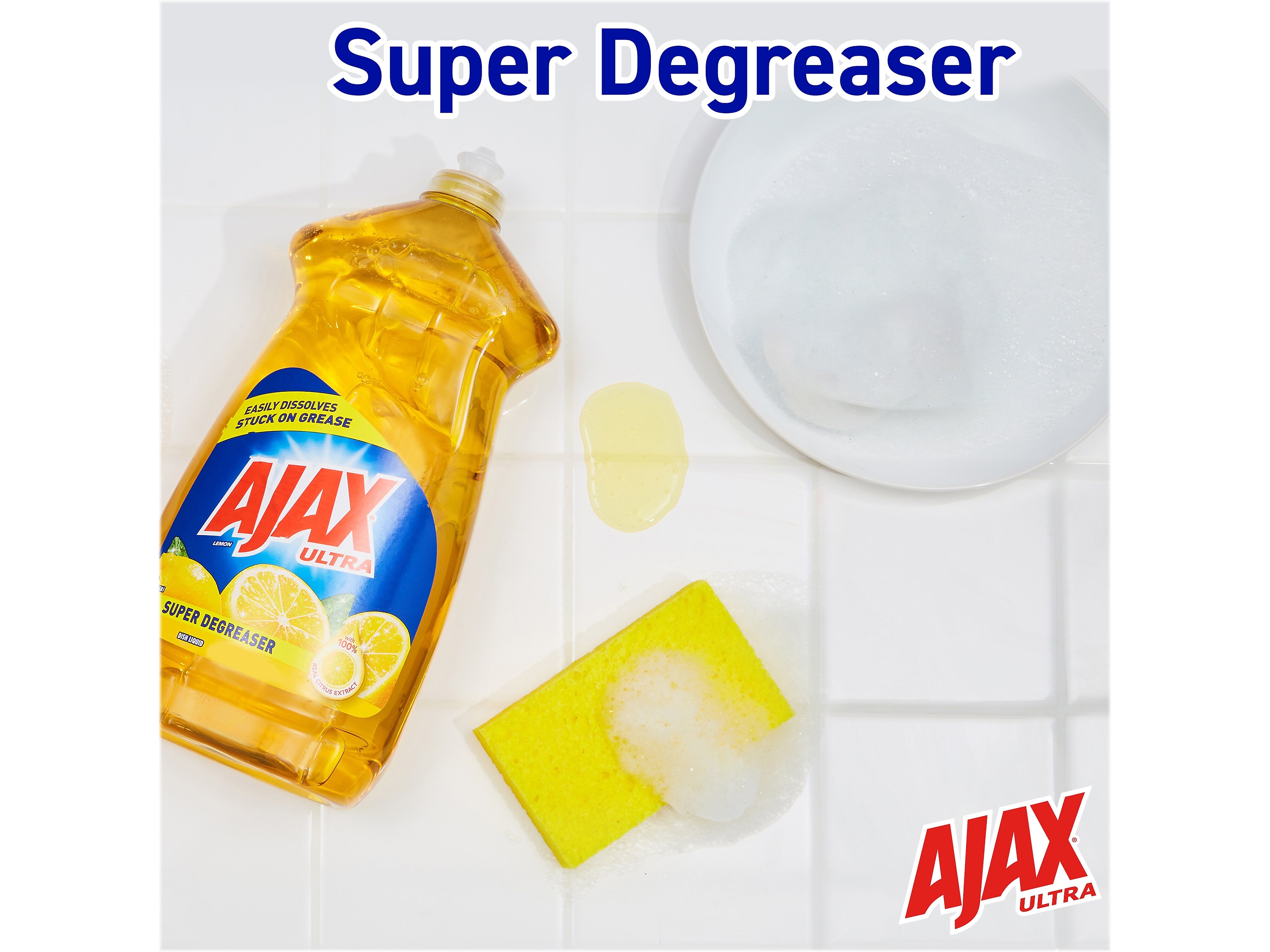 Ajax Ultra Super Degreaser Dish Soap, Lemon Scent, 52 fl. oz.