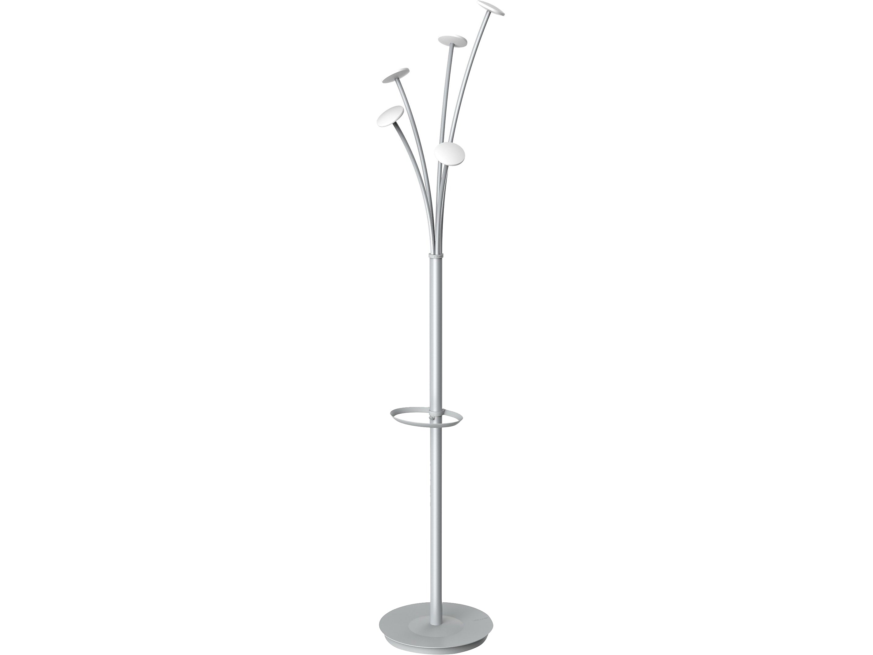 Alba Festival Coat Tree, Silver Gray/White, Steel/Plastic