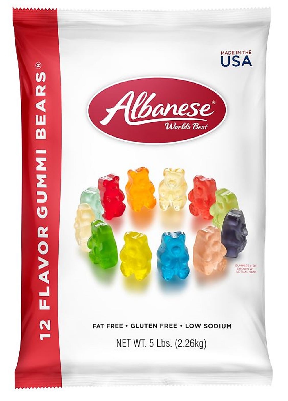 Albanese Fruity 12 Flavor Gummi Bears, 80 oz, 12