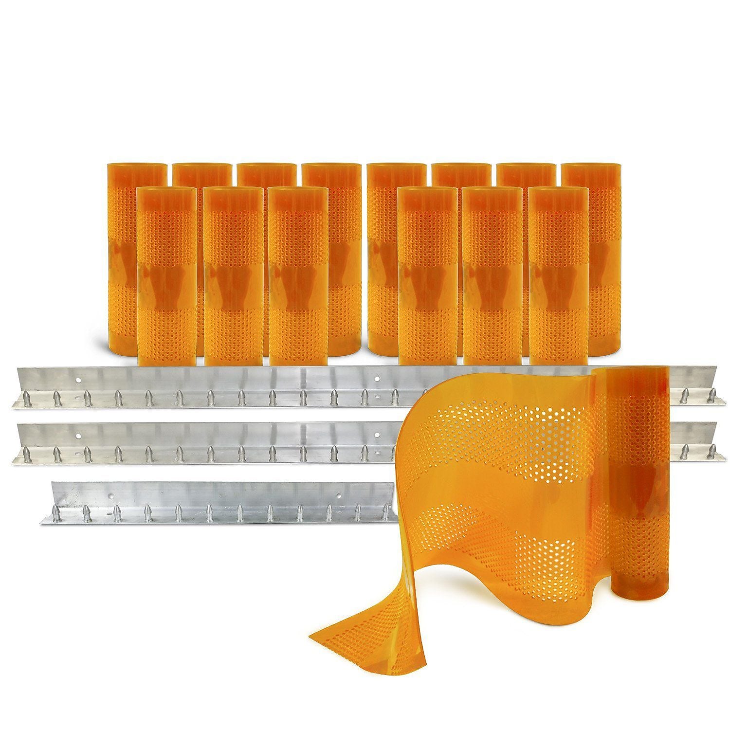 Aleco Clear-Flex II Standard AirStream Perforated PVC Strip Door Kit w/MaxBullet Mounting Hardware, 12