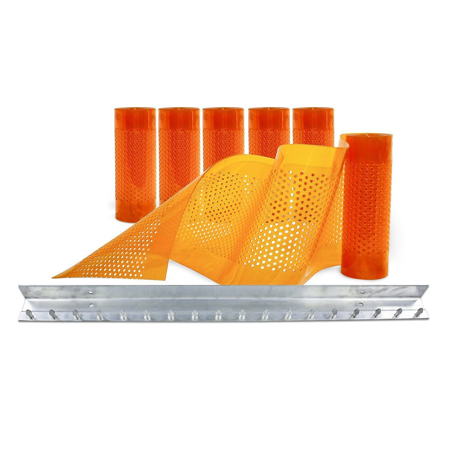 Aleco Clear-Flex II Standard AirStream Perforated PVC Strip Door Kit w/MaxBullet Mounting Hardware, 8