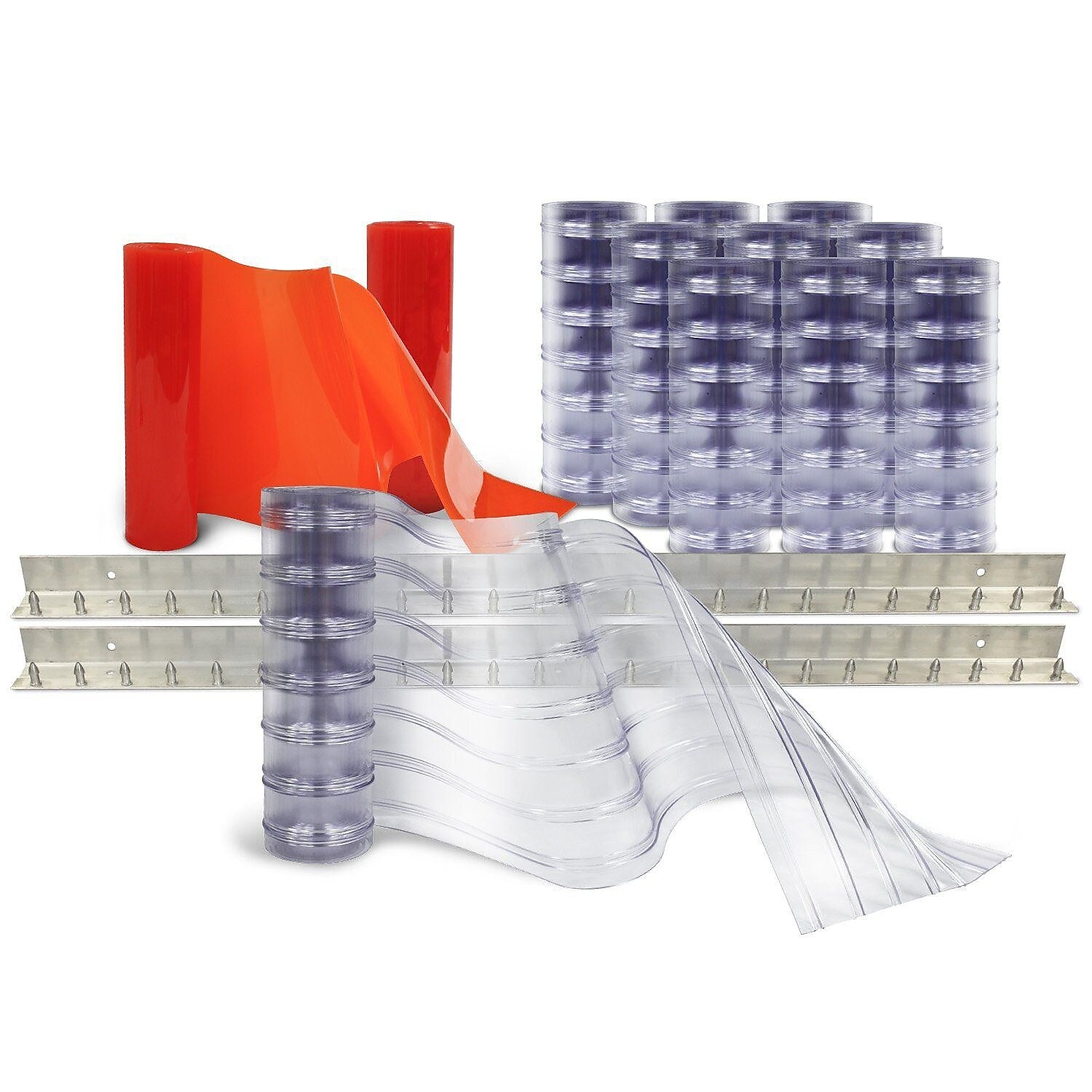 Aleco Clear-Flex II Standard Scratch-Guard Ribbed Strip Door Kit w/MaxBullet Mounting Hardware, 12