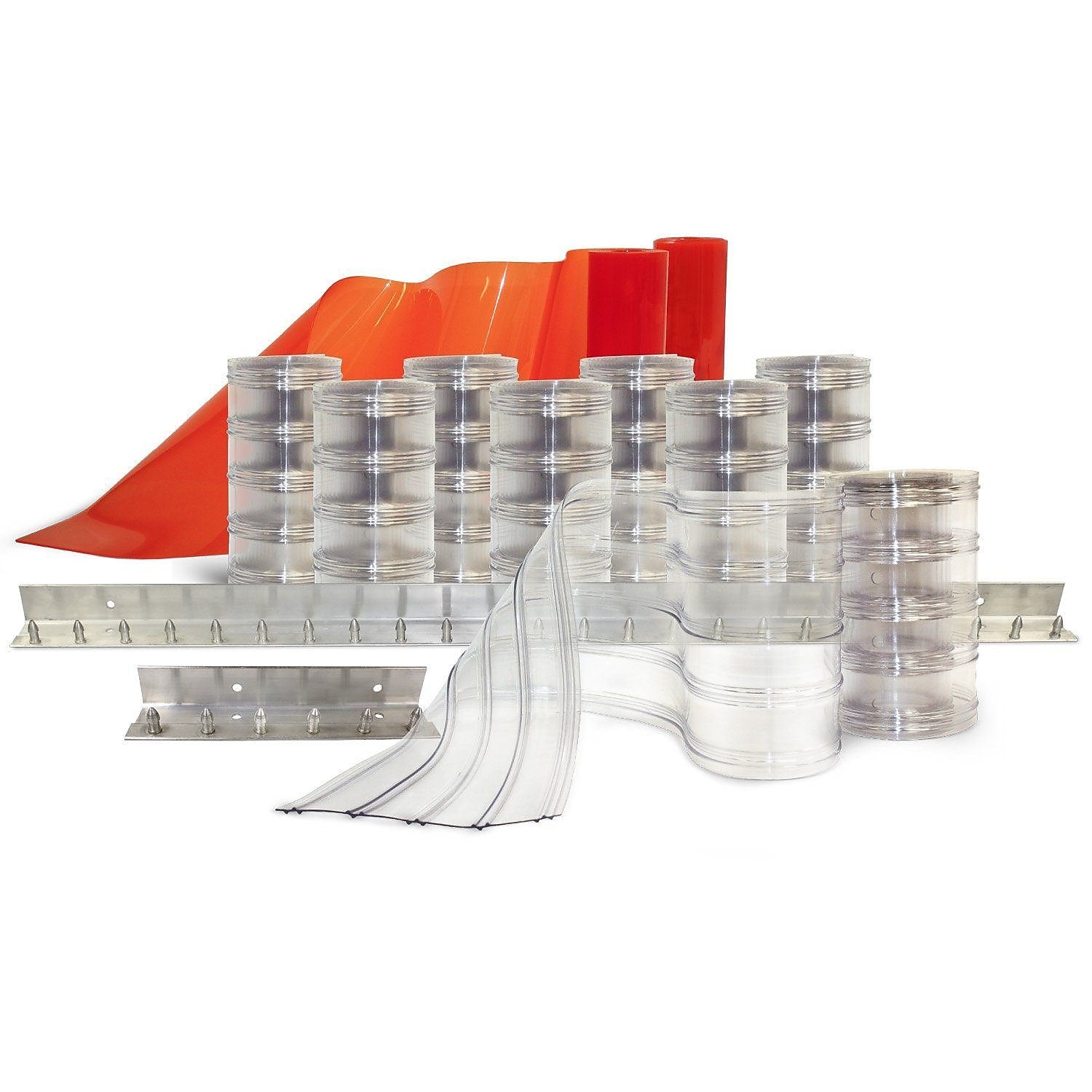 Aleco Clear-Flex II Standard Scratch-Guard Ribbed Strip Door Kit w/MaxBullet Mounting Hardware, 8