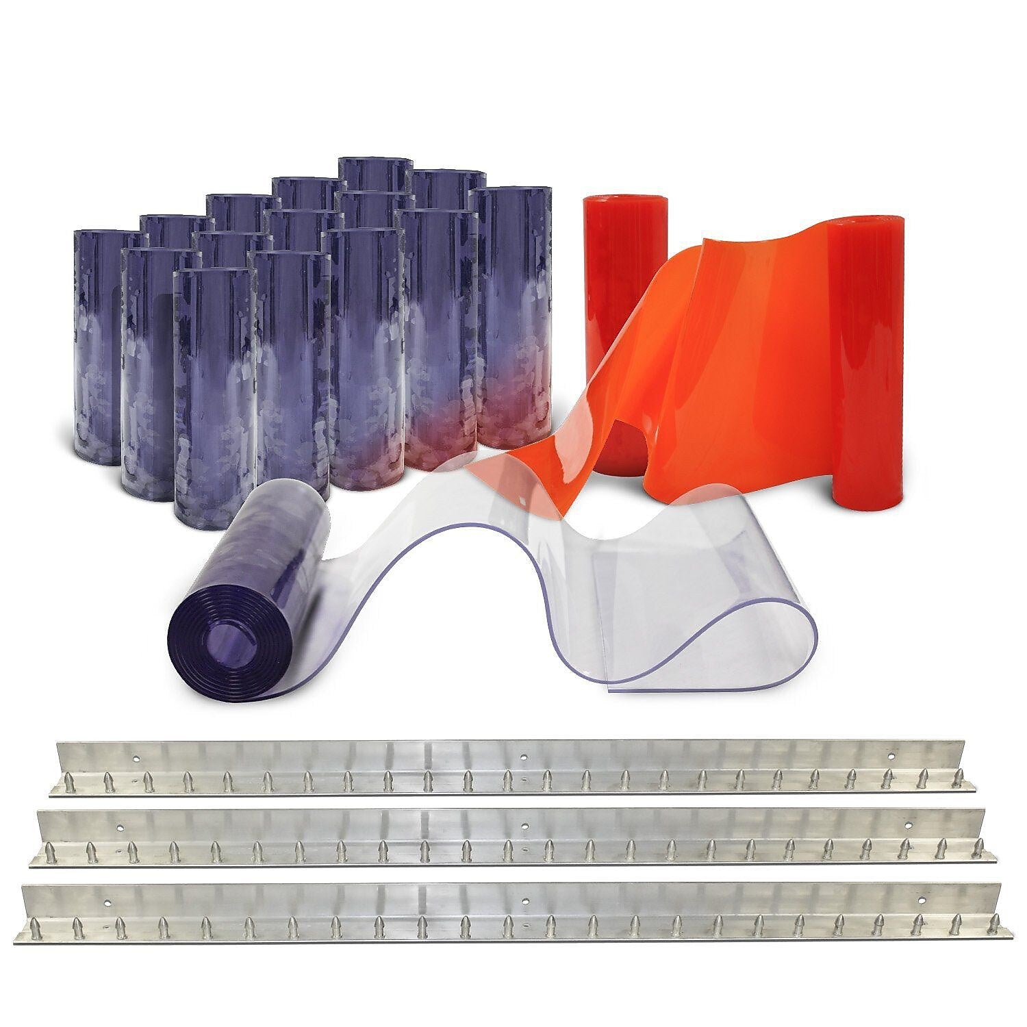 Aleco Clear-Flex II Standard Smooth Strip Door Kit w/ MaxBullet Aluminum Mounting Hardware, 12