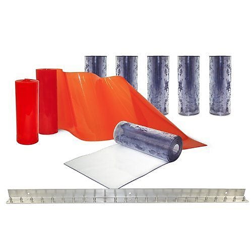 Aleco Clear-Flex II Standard Smooth Strip Door Kit w/ MaxBullet Aluminum Mounting Hardware, 8