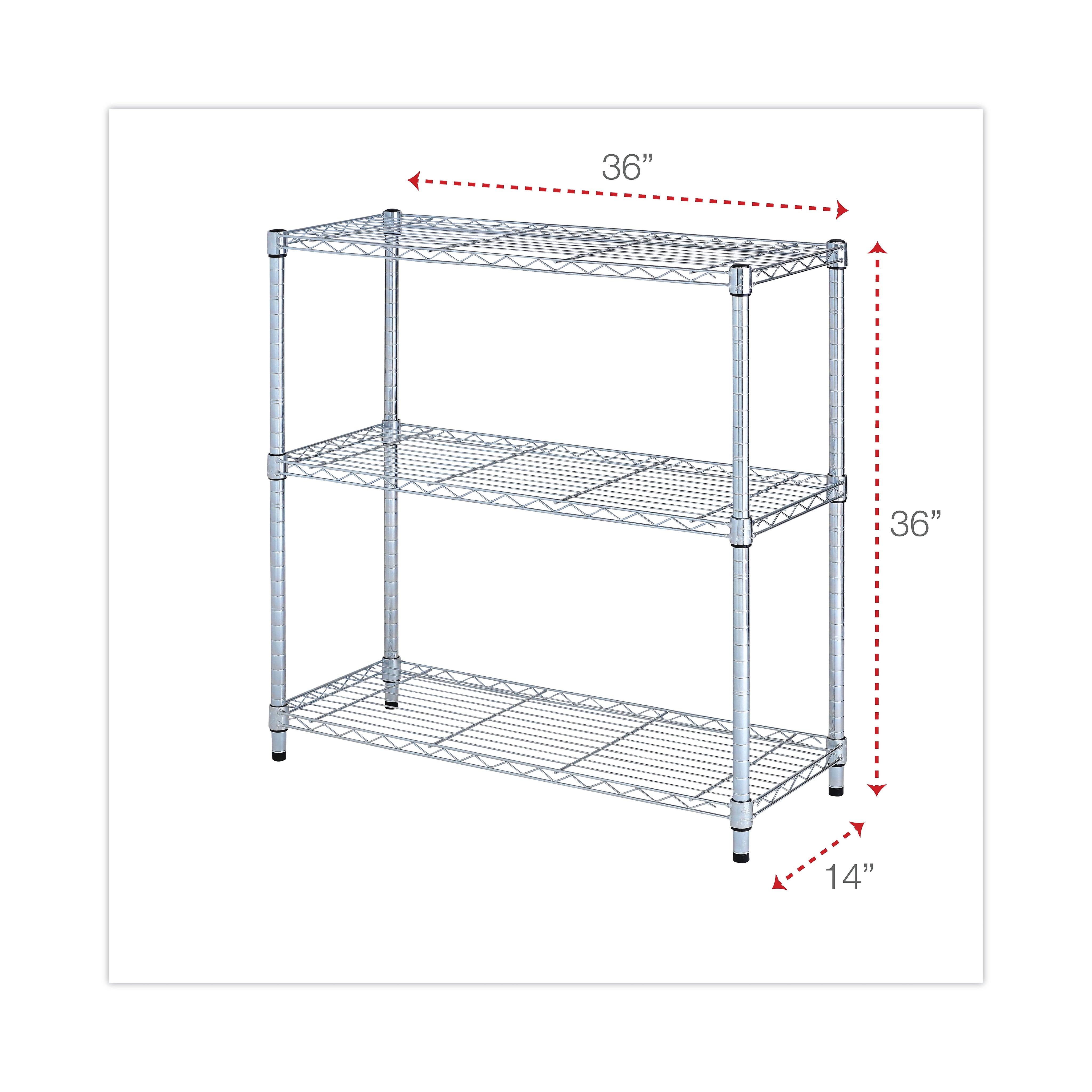 Alera® 3-Shelf Metal Shelving Unit, 36" Width, Silver