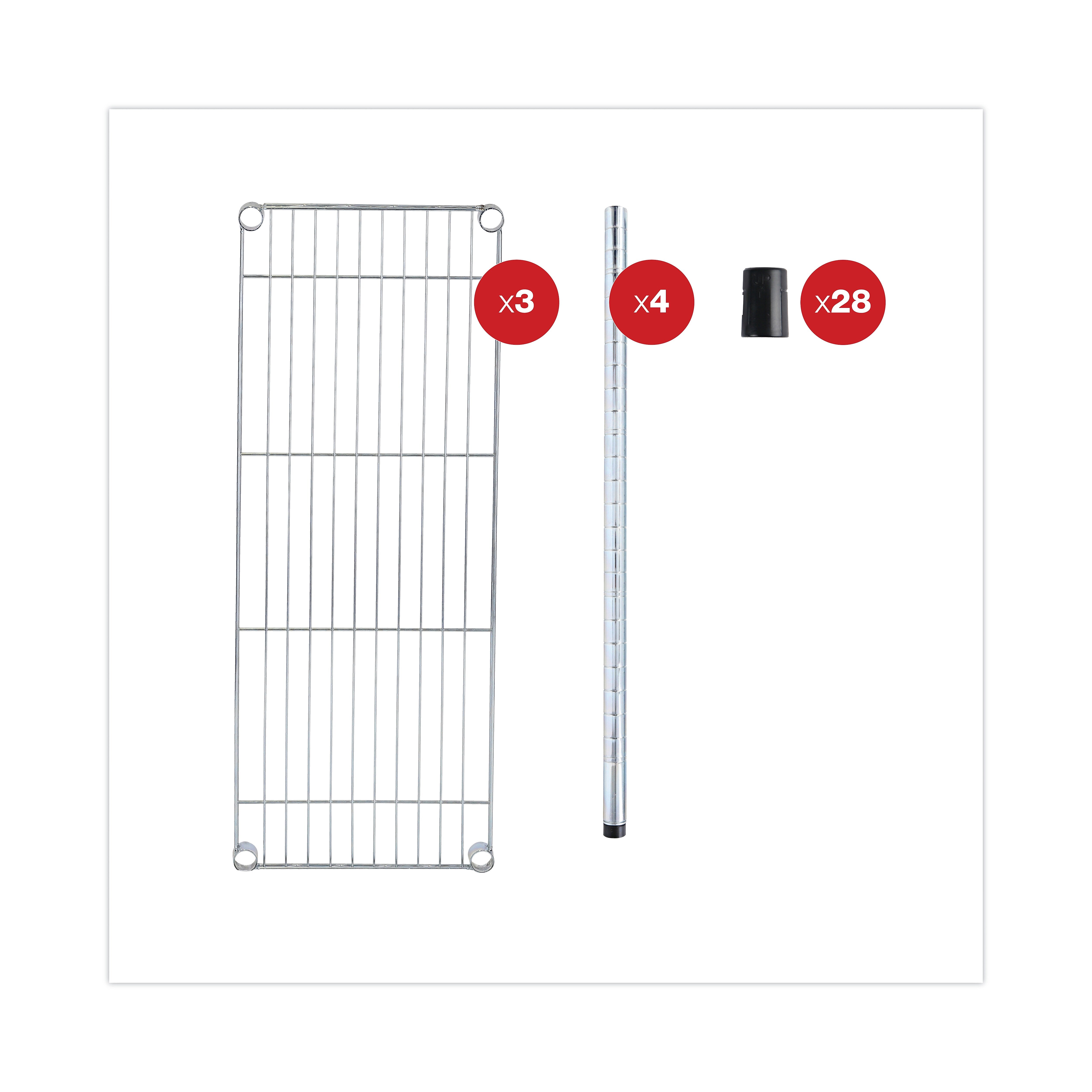 Alera® 3-Shelf Metal Shelving Unit, 36