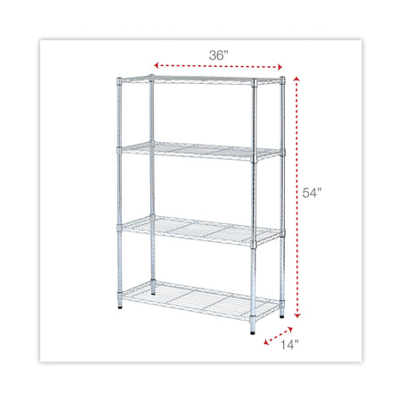 Alera® 4-Shelf Metal Shelving Unit, 36" Width, Silver