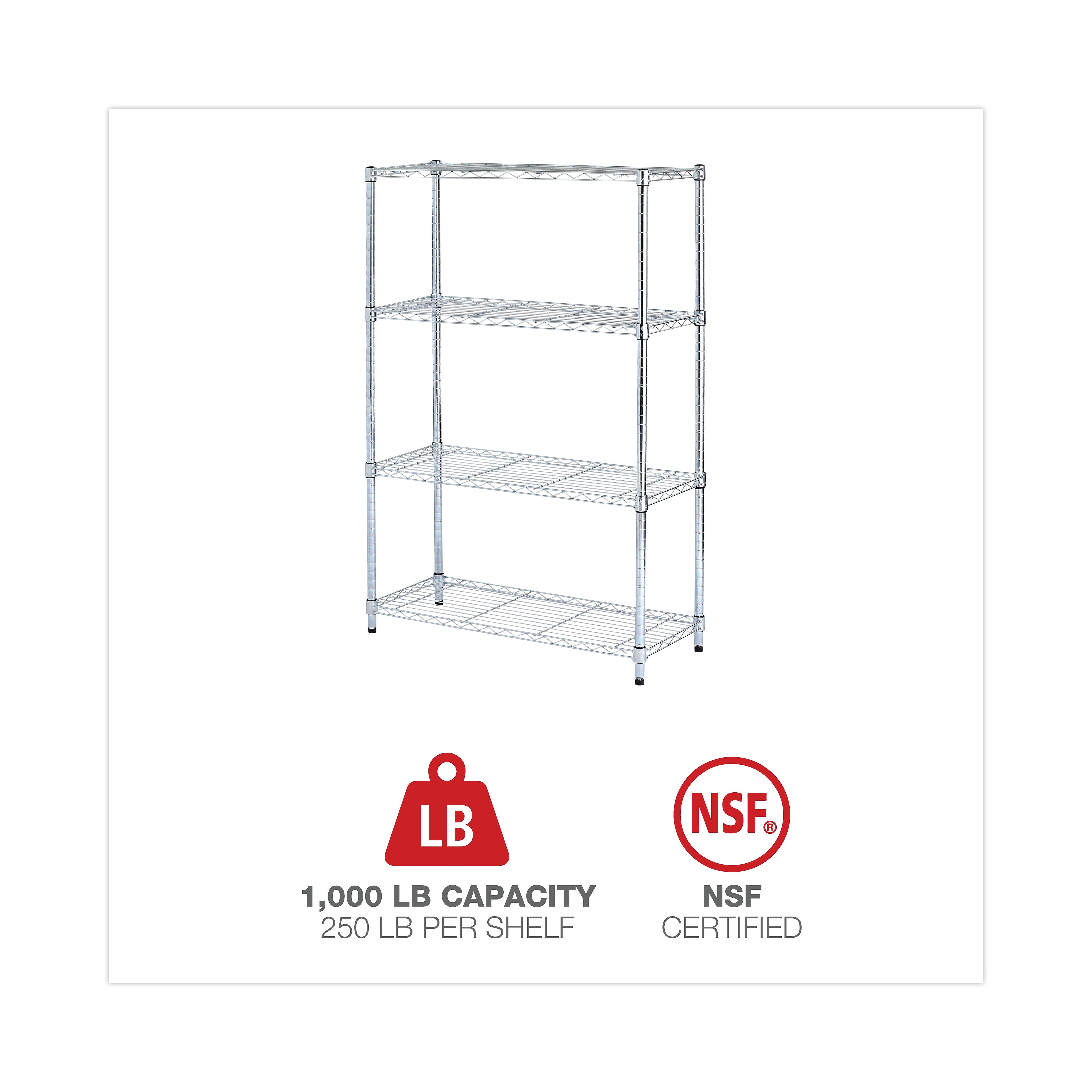 Alera® 4-Shelf Metal Shelving Unit, 36" Width, Silver