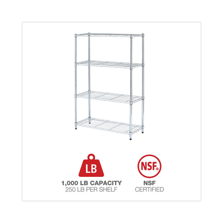 Alera® 4-Shelf Metal Shelving Unit, 36" Width, Silver