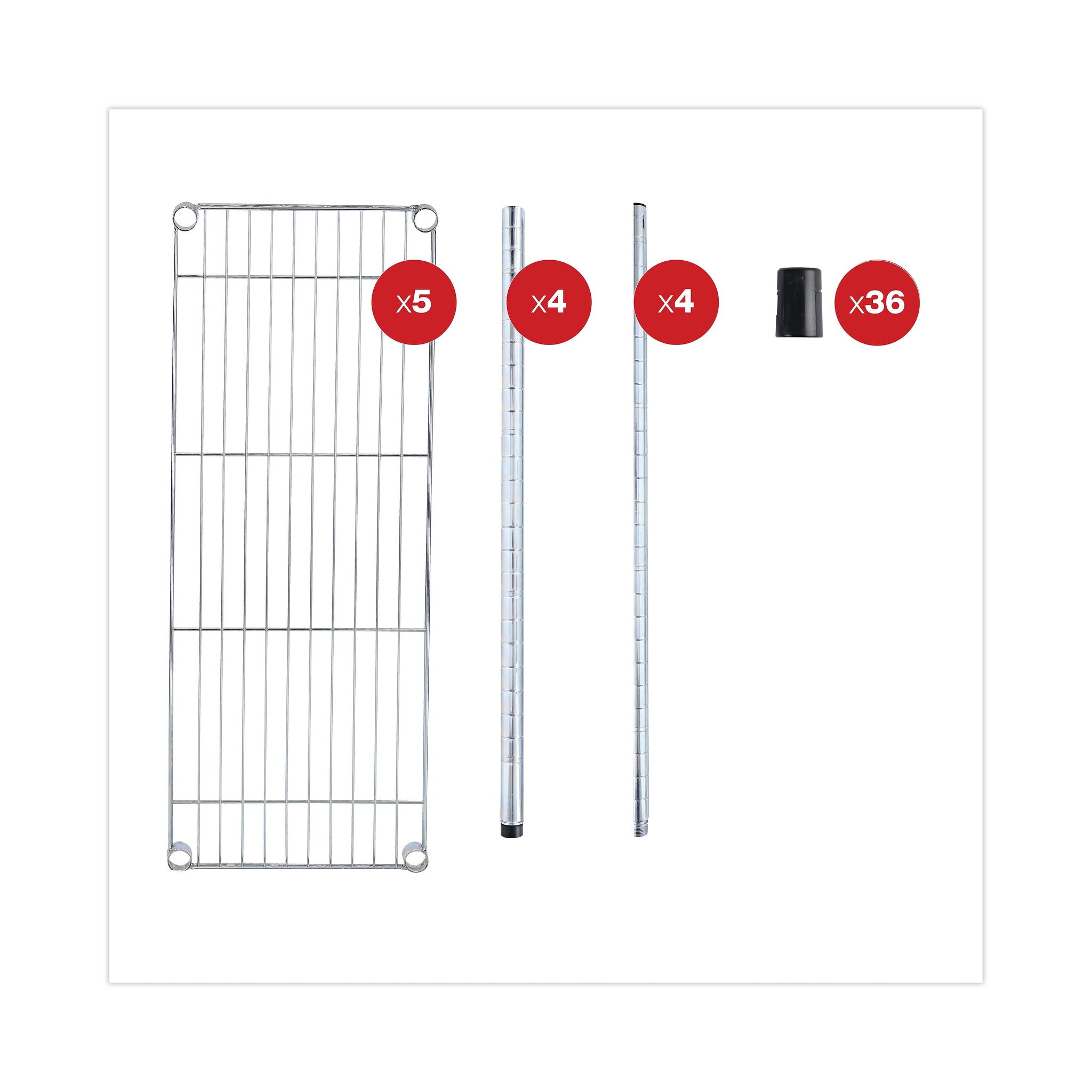 Alera® 4-Shelf Metal Shelving Unit, 36