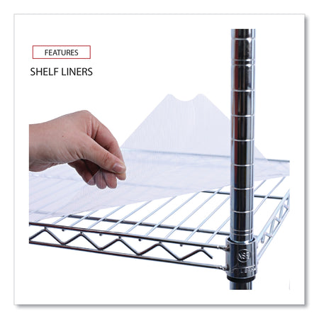 Alera® 5-Shelf Wire Shelving Kit with Casters and Shelf Liners, 36w x 18d x 72h, Silver