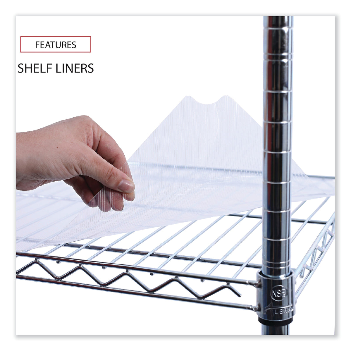 Alera® 5-Shelf Wire Shelving Kit with Casters and Shelf Liners, 48w x 18d x 72h, Silver