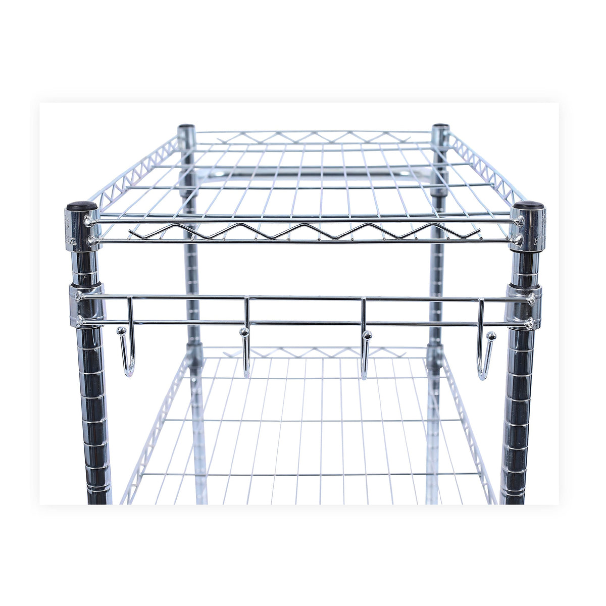 Alera® 5-Shelf Wire Shelving Kit with Casters and Shelf Liners, 48w x 18d x 72h, Silver