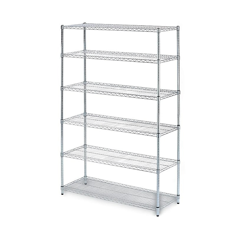 Alera 6-Shelf Commercial Wire Shelving Kit, 72"H x 48"W x 18"D, Silver