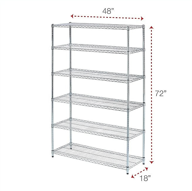 Alera 6-Shelf Commercial Wire Shelving Kit, 72