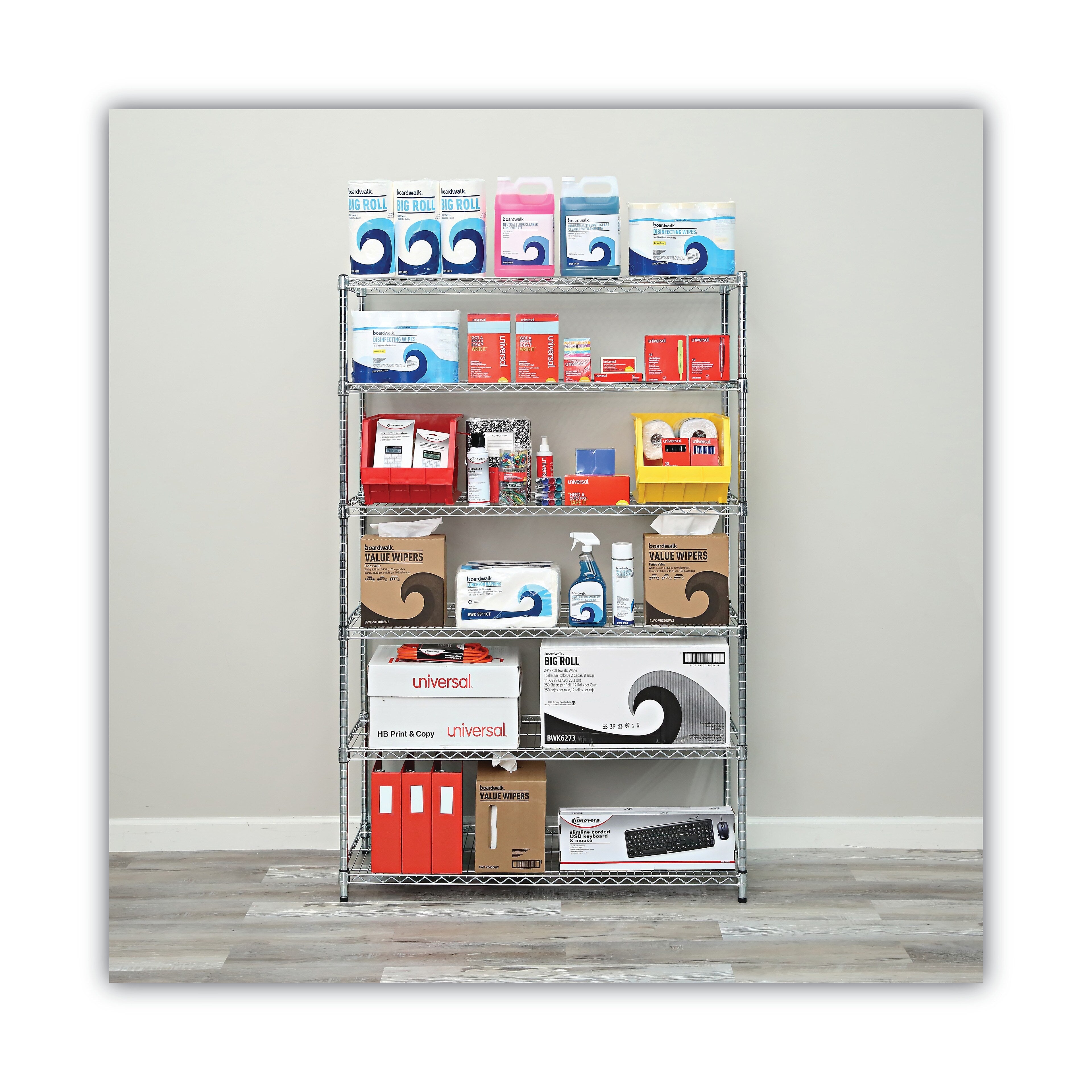 Alera 6-Shelf Commercial Wire Shelving Kit, 72