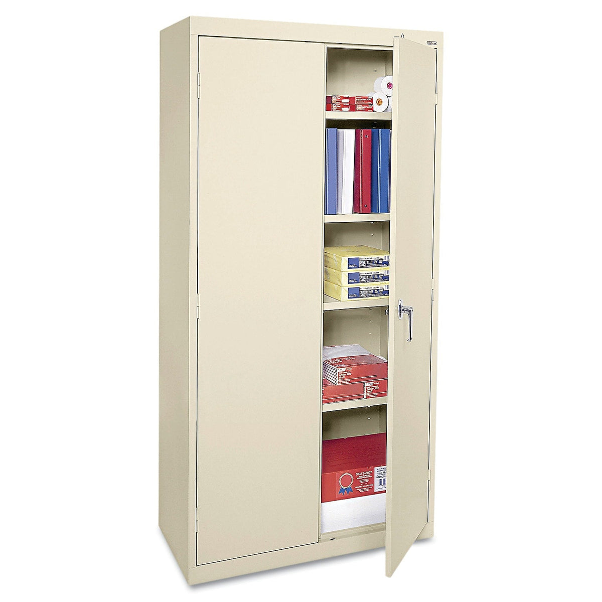 Alera 72" Steel Storage Cabinet with 4 Shelves, Putty