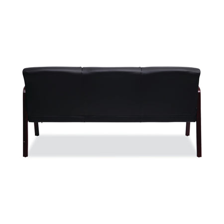 Alera Alera Reception Lounge WL 3-Seat Sofa, 65.75w x 26.13d x 33h, Black/Mahogany